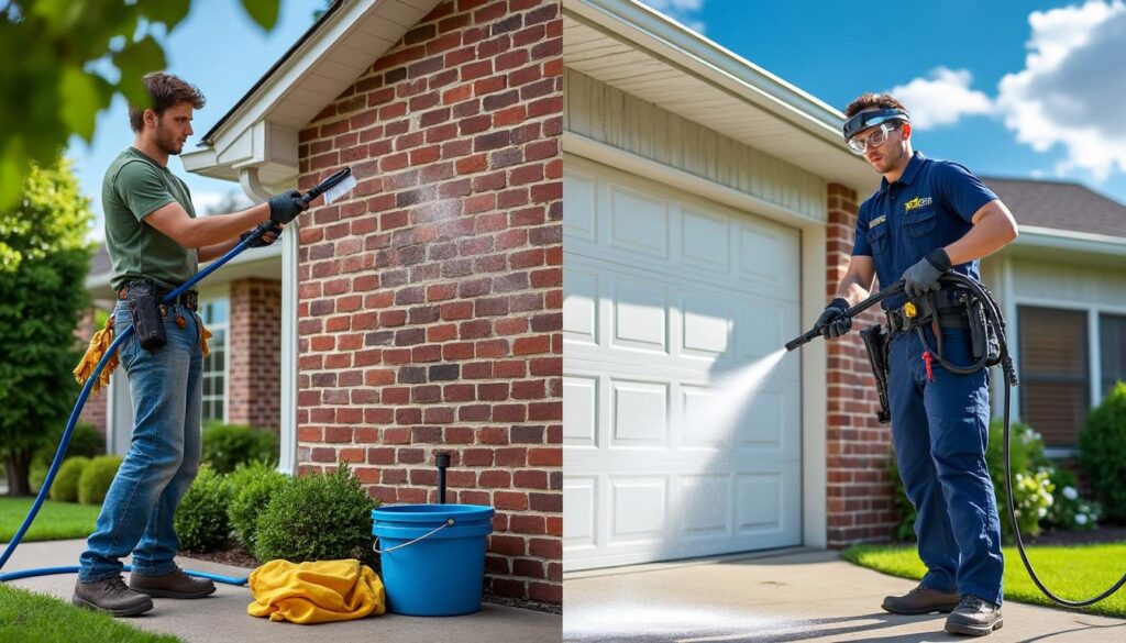 découvrez nos conseils pratiques pour nettoyer la façade de votre maison : faites-le vous-même ou choisissez un professionnel pour un résultat optimal et durable.