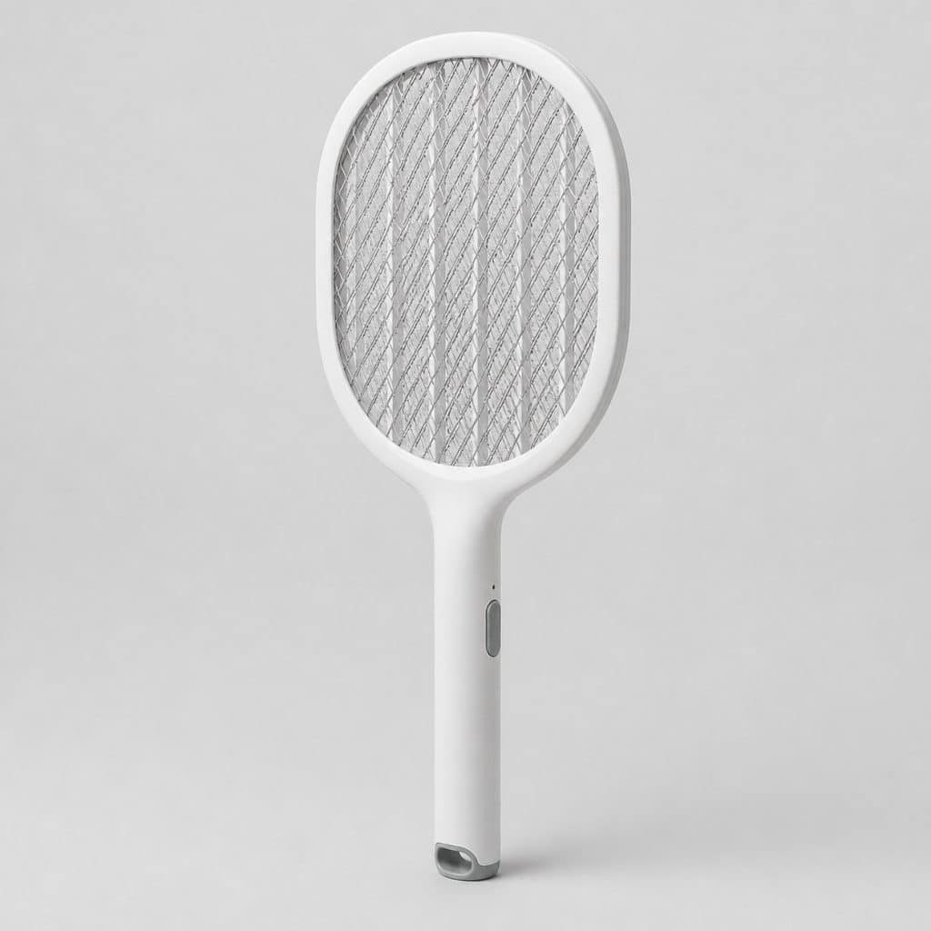 Raquette électrique anti-moustiques sur fond clair