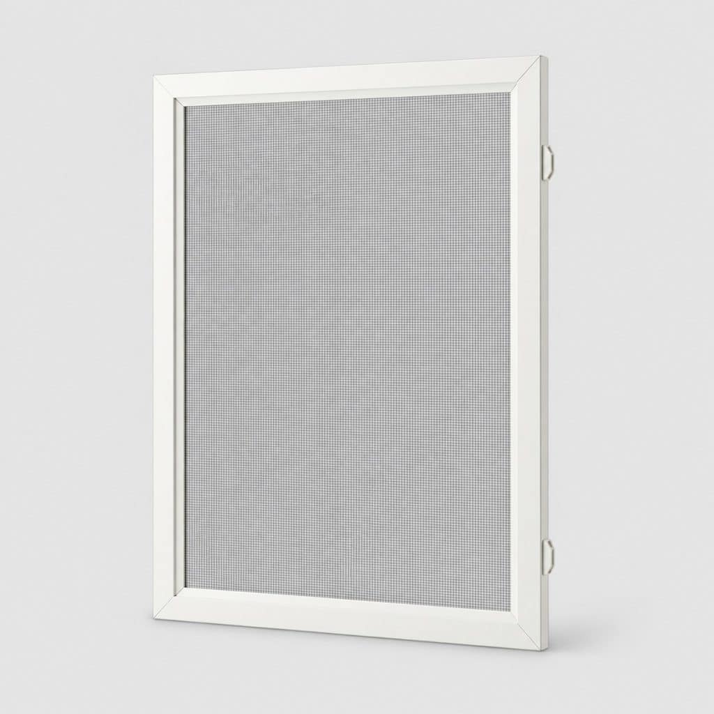 Cadre de moustiquaire aluminium amovible sur fond clair